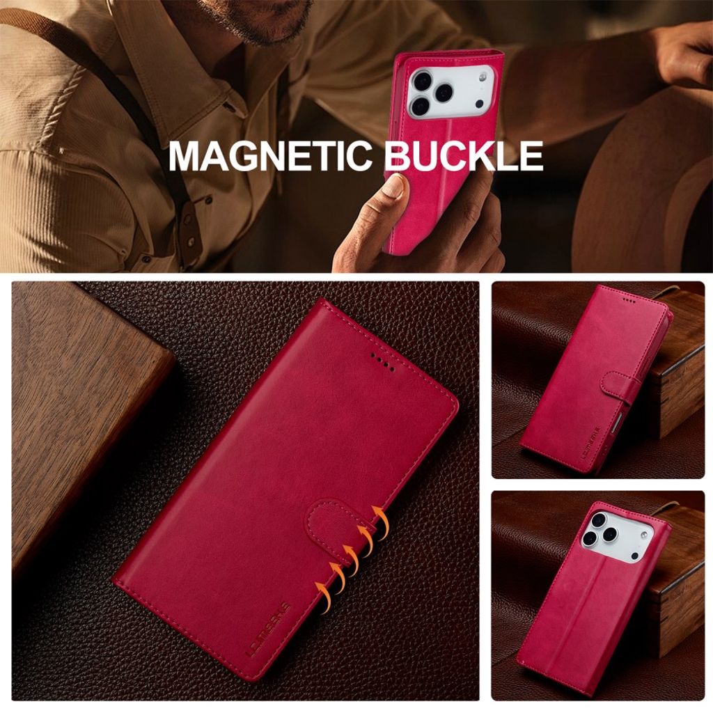 LC.IMEEKE iPhone 17 Pro Pung-cover med Stander - Lyserød