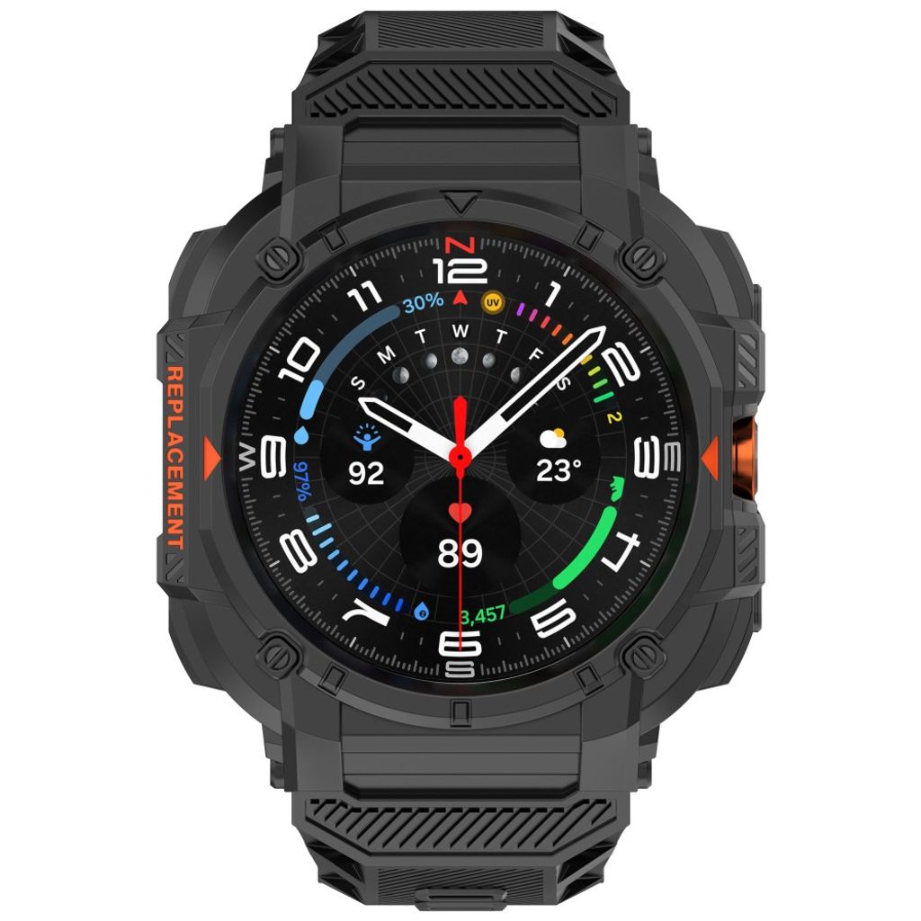Samsung Galaxy Watch Ultra/Ultra2 silikon klokkerem med deksel - Svart