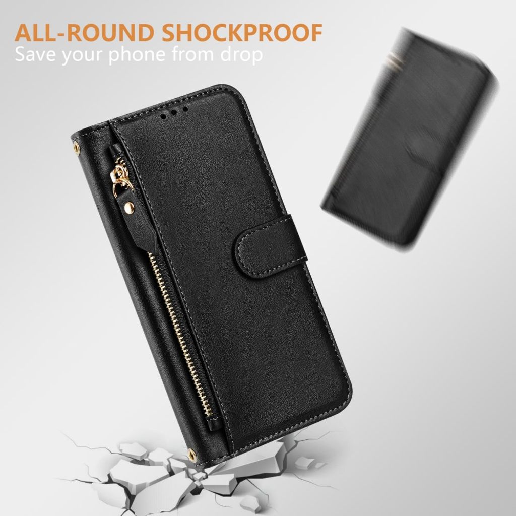 Xiaomi 17T Pro Lompakkokotelo vetoketjulla - Musta