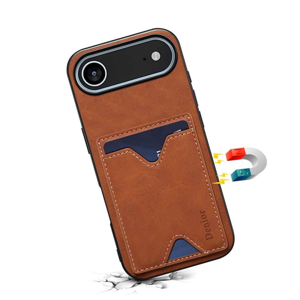 DENIOR iPhone Air Kuori jalustalla - Ruskea