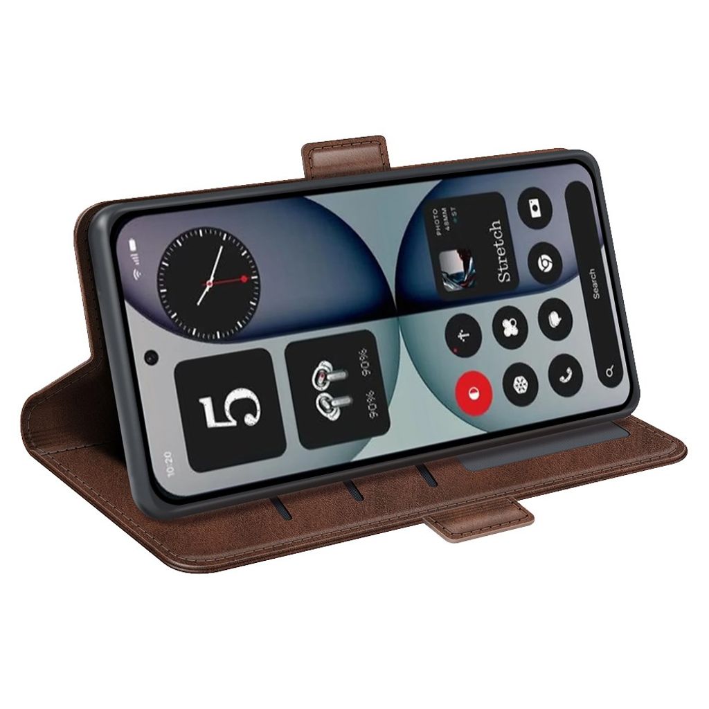 Nothing Phone (4a) Pro Lommeboketui PU-lær Kortholder - Brun