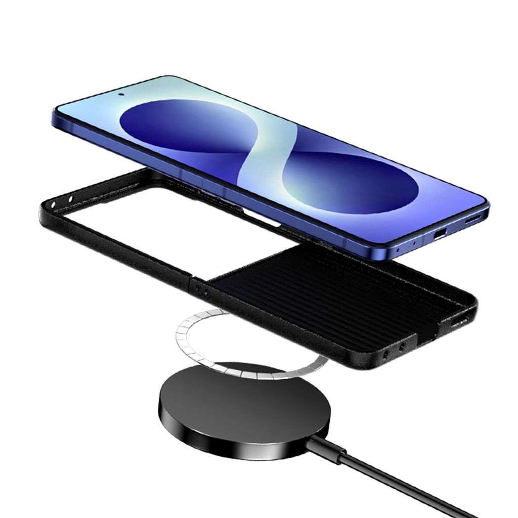 ABEEL Samsung Galaxy Z Flip8 MagSafe-kuori hiilikuitukuvio – Musta