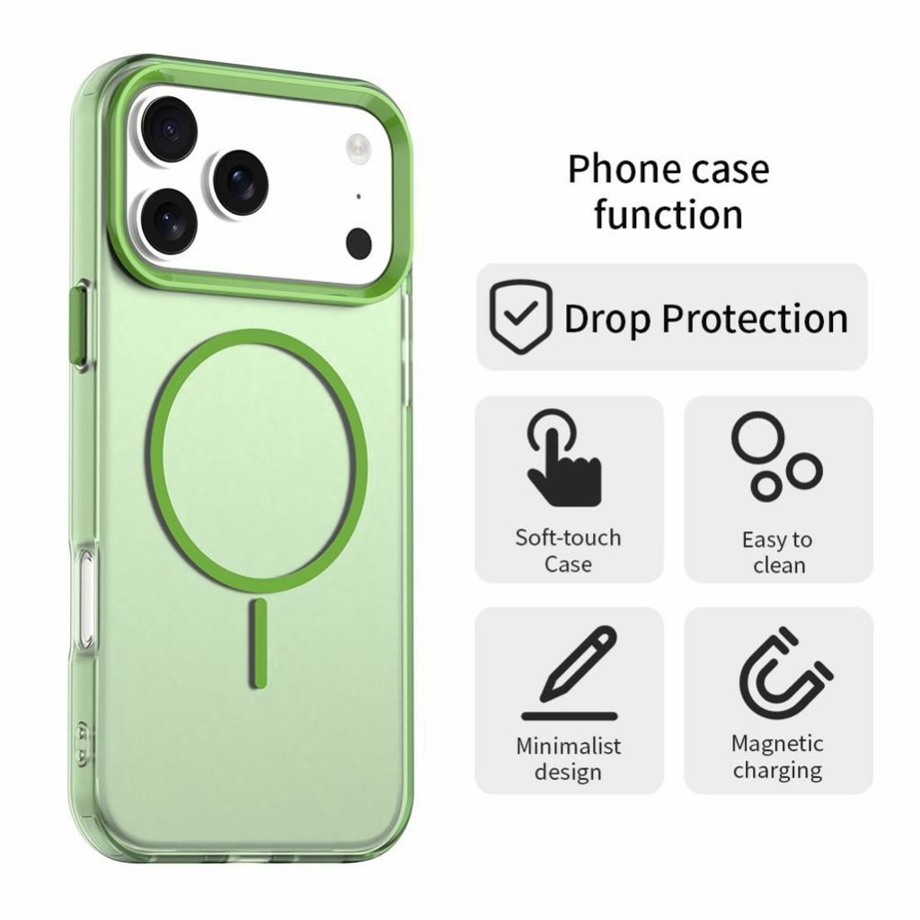 iPhone 18 Pro Max/17 Pro Max MagSafe-kompatibelt Deksel - Grønn