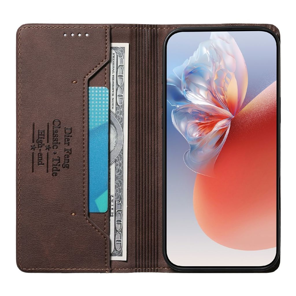 DIETFENG Google Pixel 11 Pro XL Plånboksfodral med RFID-blockering - Mörkbrun