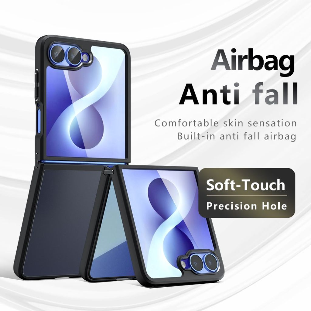 Samsung Galaxy Z Flip8 Mat Cover - Gennemsigtig sort