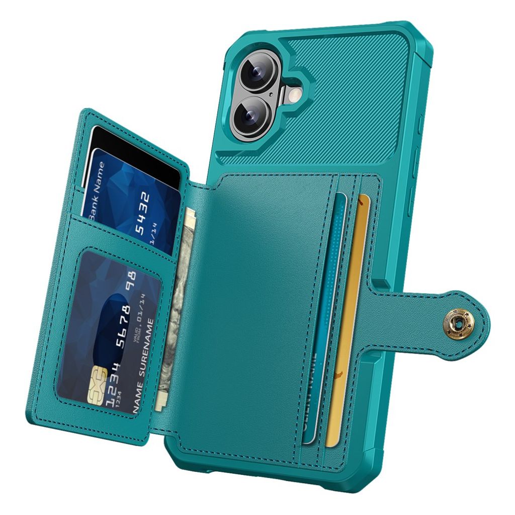 iPhone 16 Plus Case with 5 Card slots - Green