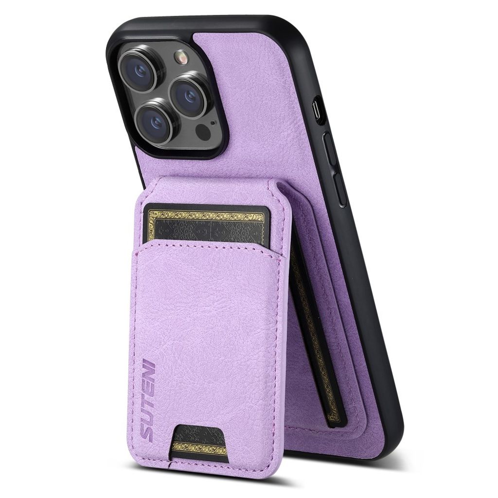 SUTENI iPhone 15 Pro Lompakkokuori MagSafe korttipaikka – Violetti