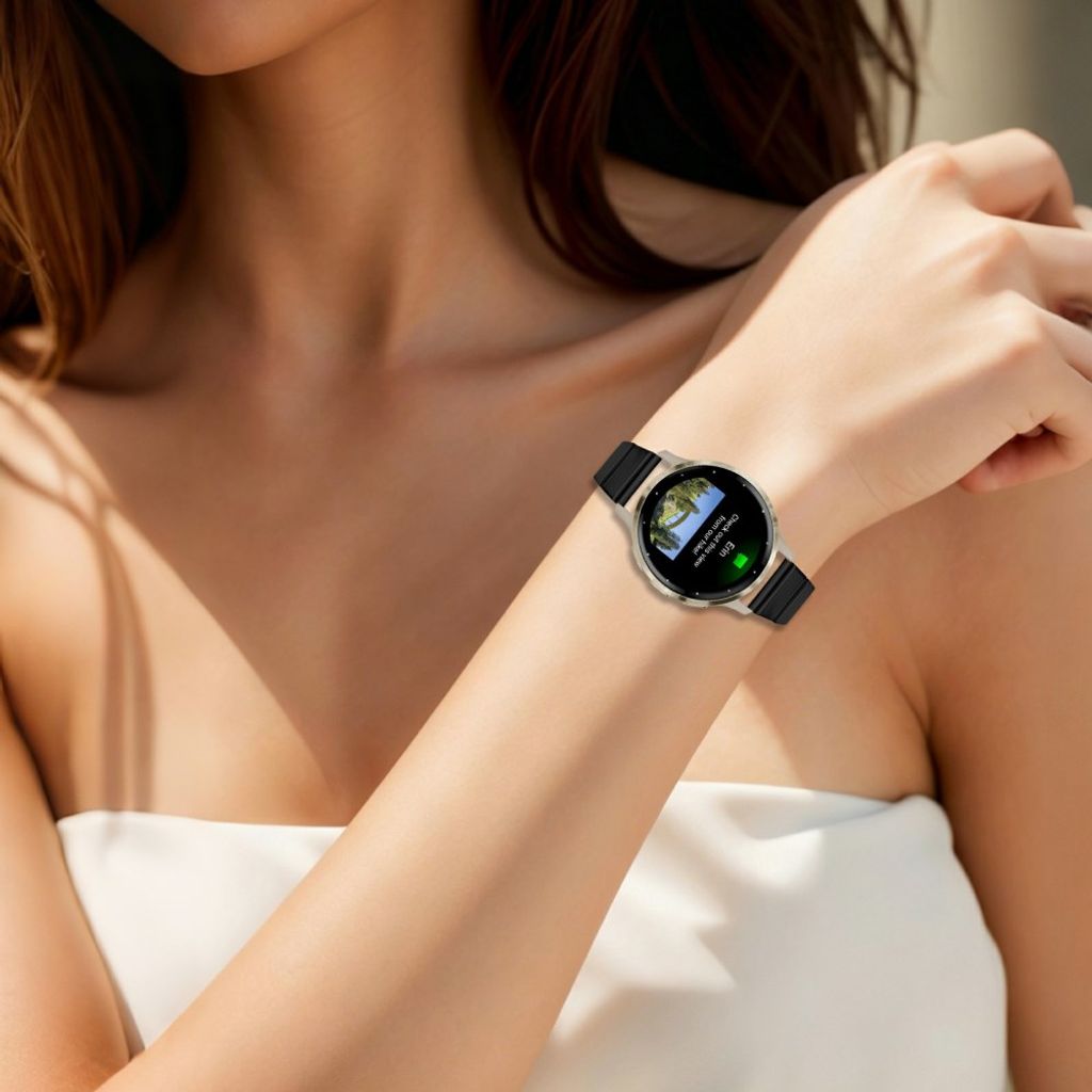 Garmin Forerunner 265S Rustfri Stål Urrem Sommerfuglespænde - Sort