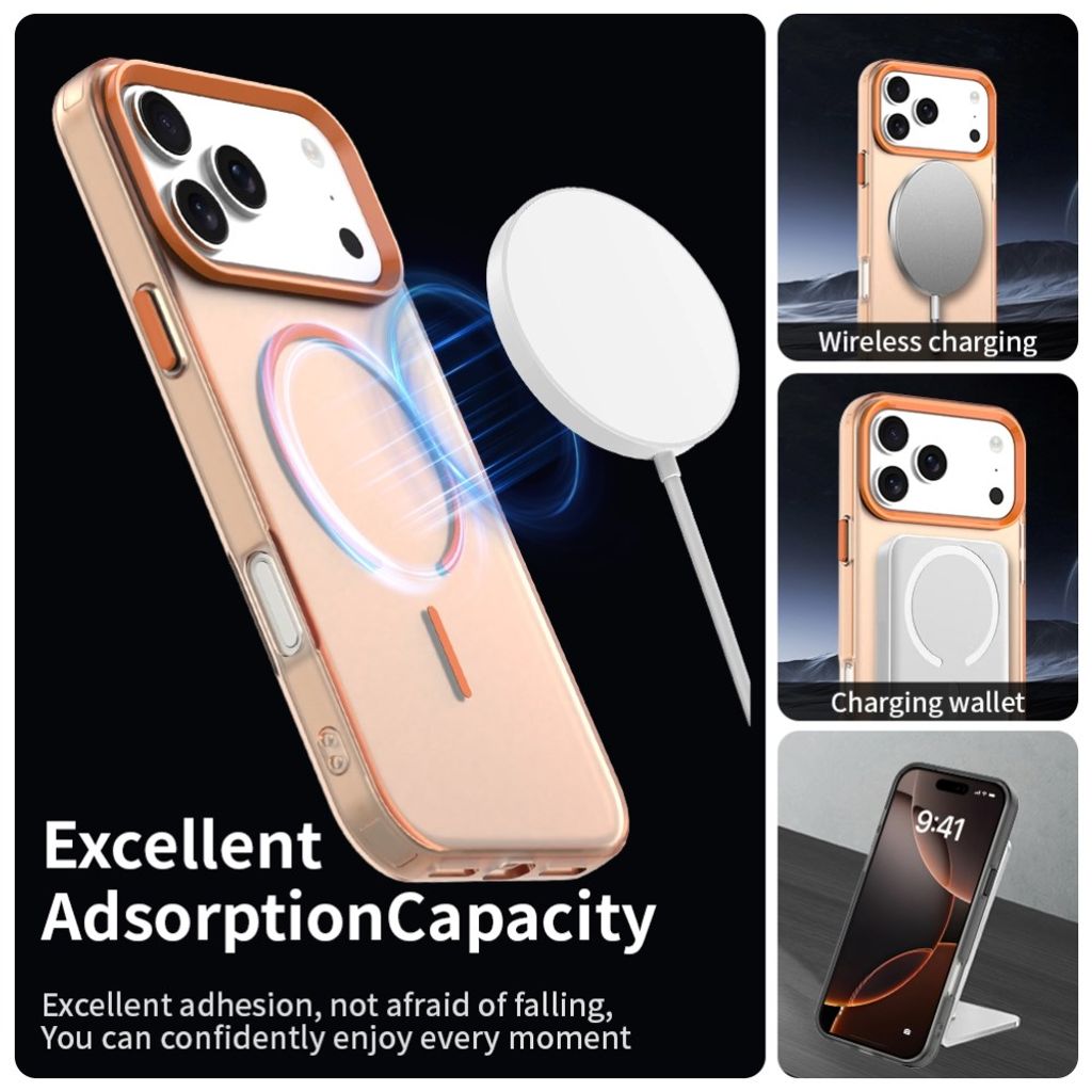 iPhone 18 Pro Max/17 Pro Max Deksel MagSafe-kompatibel - Oransje