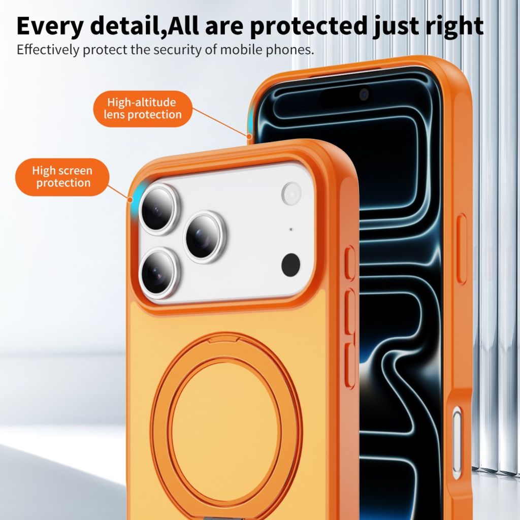 iPhone 18 Pro/17 Pro MagSafe Deksel med ringstøtte - Oransje