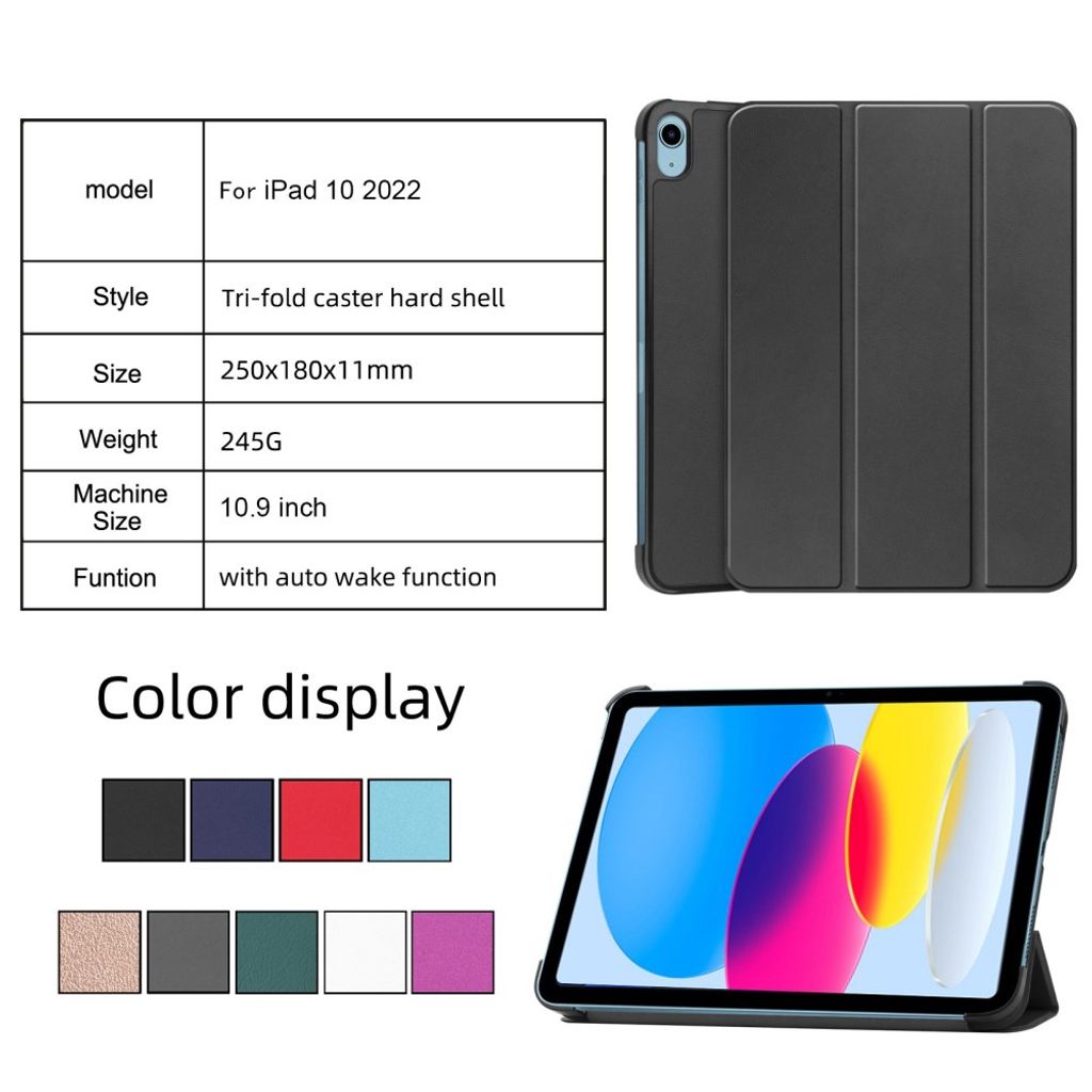 iPad A16 11" 2025/10.9" 2024 Tri-fold flip cover i kunstlæder - Grå