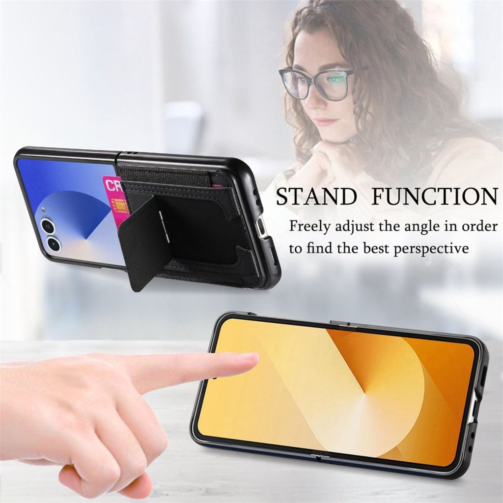 Samsung Galaxy Z Flip7 5G Skal med korthållare - Svart