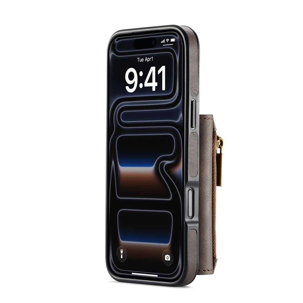 DG.MING iPhone 18 Pro Max/17 Pro Max Skal med Magnetisk Avtagbar Plånbok - Brun