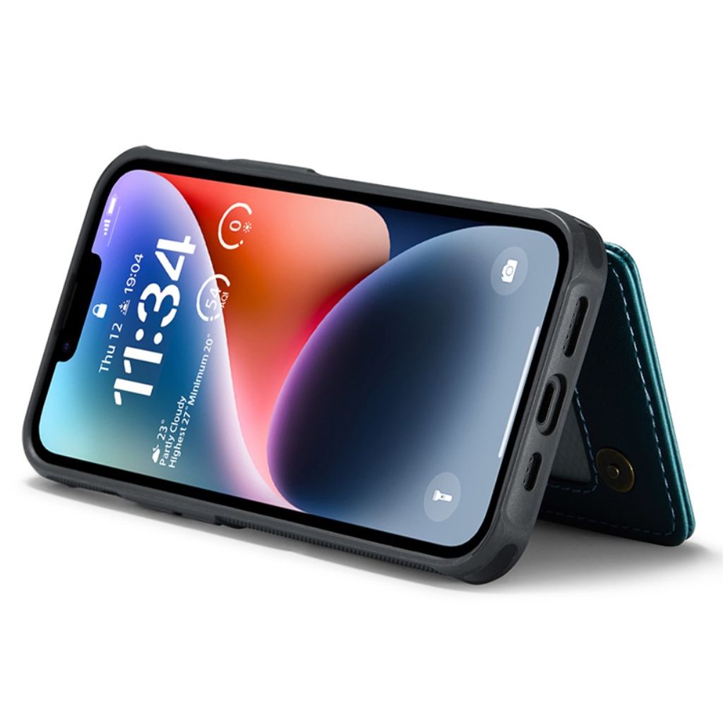 CASEME iPhone 14 C22 Pungcover RFID-blokerende Kortholder – Grøn