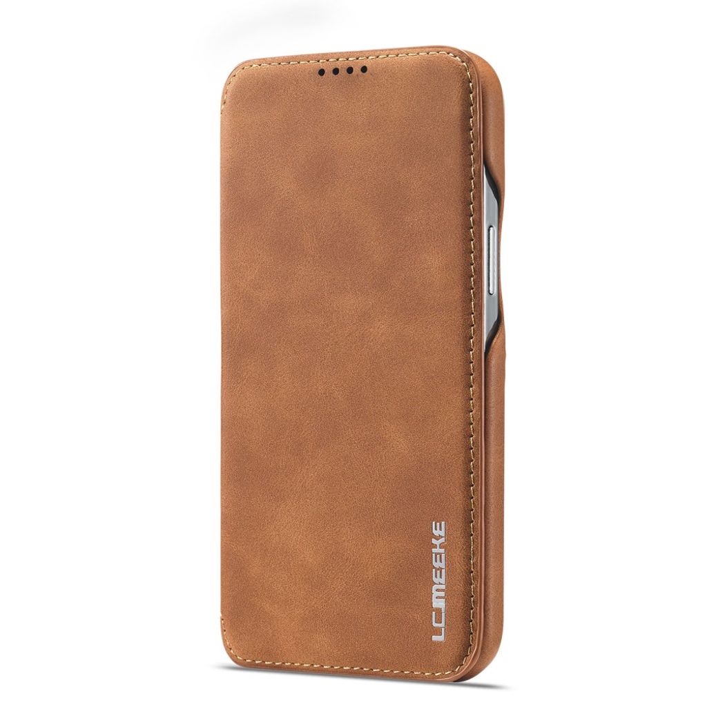 LC.IMEEKE iPhone 15 Pro Wallet Cover Stand/Card Holder - Brown
