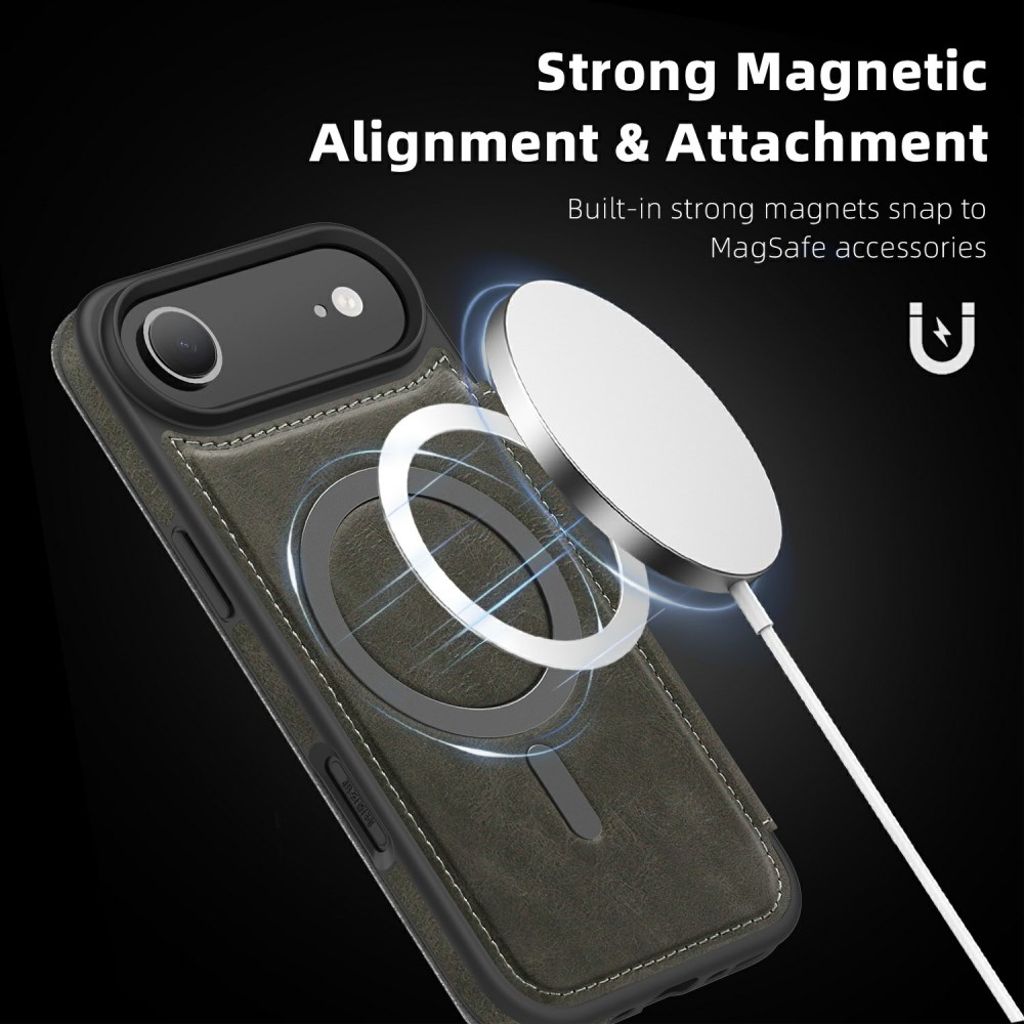 iPhone 17 Air MagSafe Cover with Card Slots - Grey