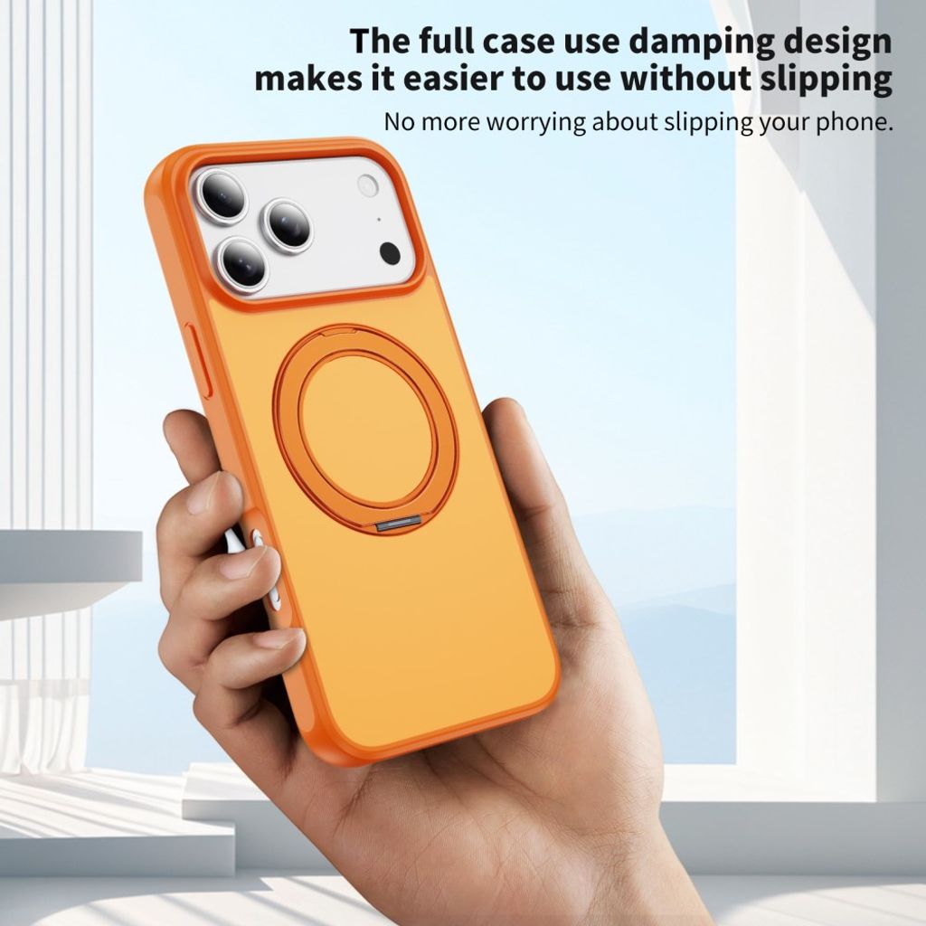 iPhone 18 Pro Max/17 Pro Max MagSafe-deksel med stativ – oransje