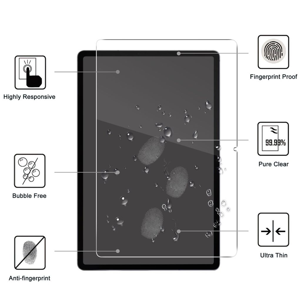 Samsung Galaxy Tab S12 Plus Skärmskydd Härdat Glas - Transparent
