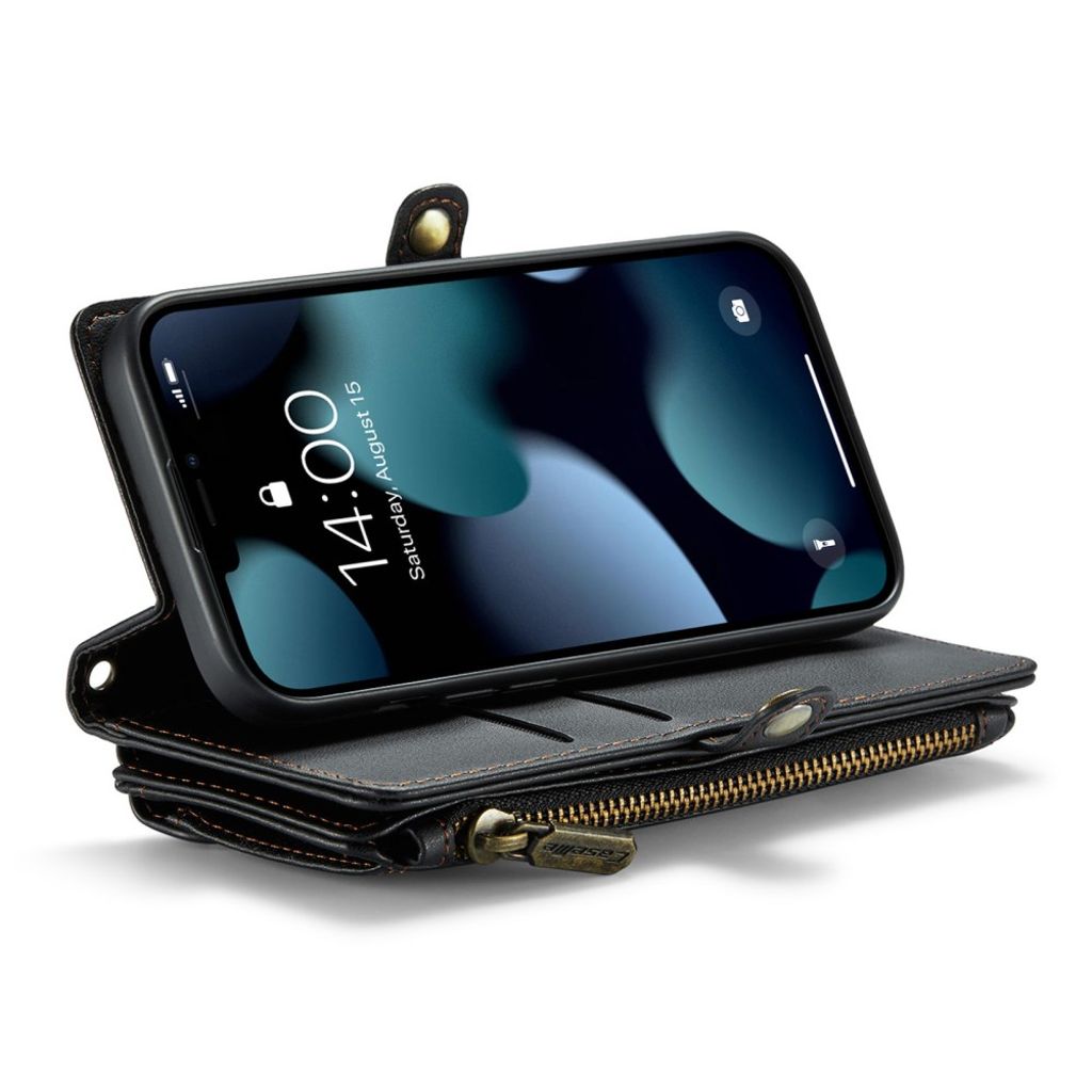 CASEME iPhone 13 Mini Plånboksfodral RFID med Stativ – Svart