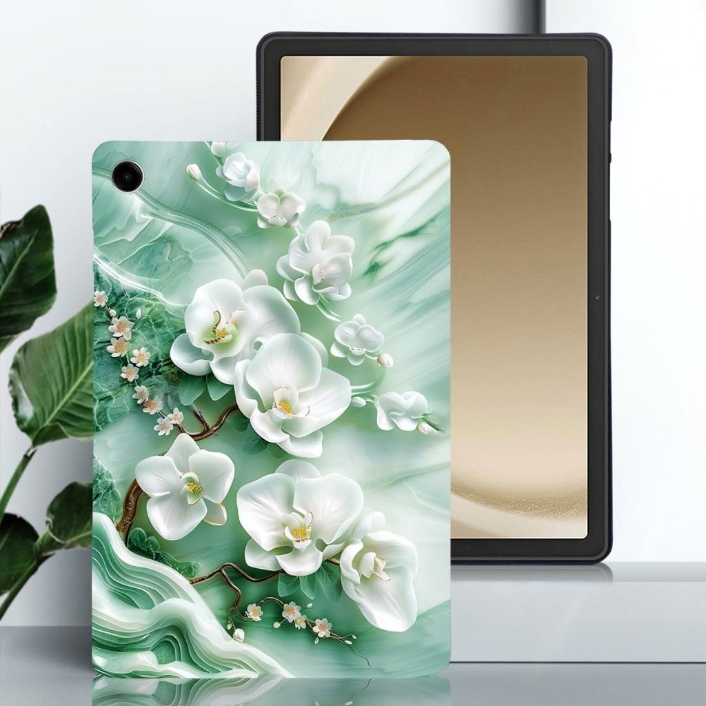 Samsung Galaxy Tab A11 Plus Deksel med trykk – Jadeblomst