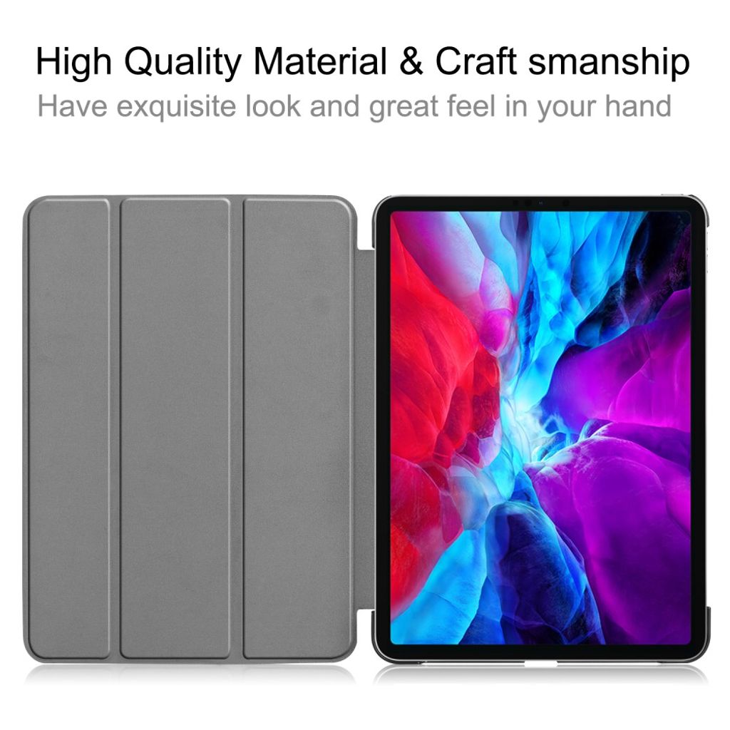 iPad Air 13" / Pro 12.9" Tri-fold flip cover i kunstlæder - Sort