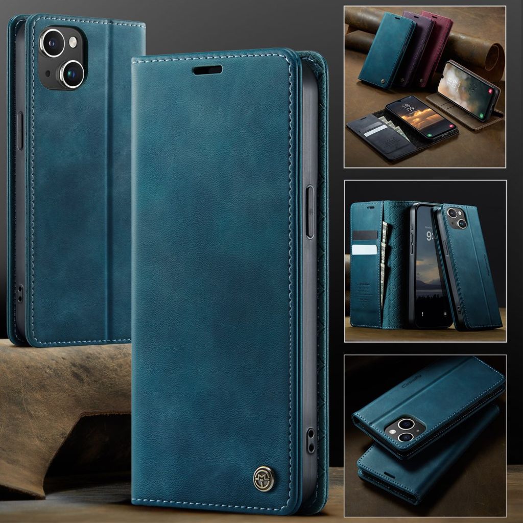 CASEME iPhone 14 RFID-blokerende Pungetui med Stativ – Grøn