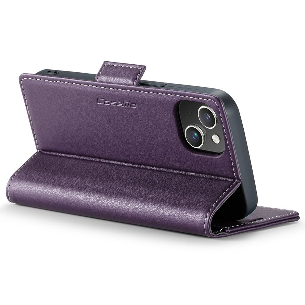 CASEME iPhone 15 Wallet Cover RFID Blocking - Purple