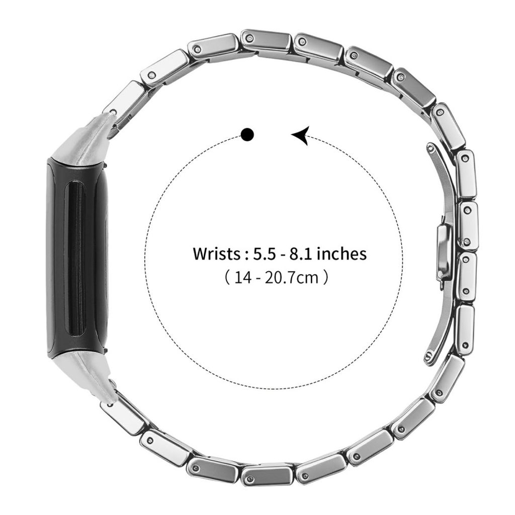 Fitbit Charge 6 / Charge 5 Urrem Rustfrit Stål – Sølv