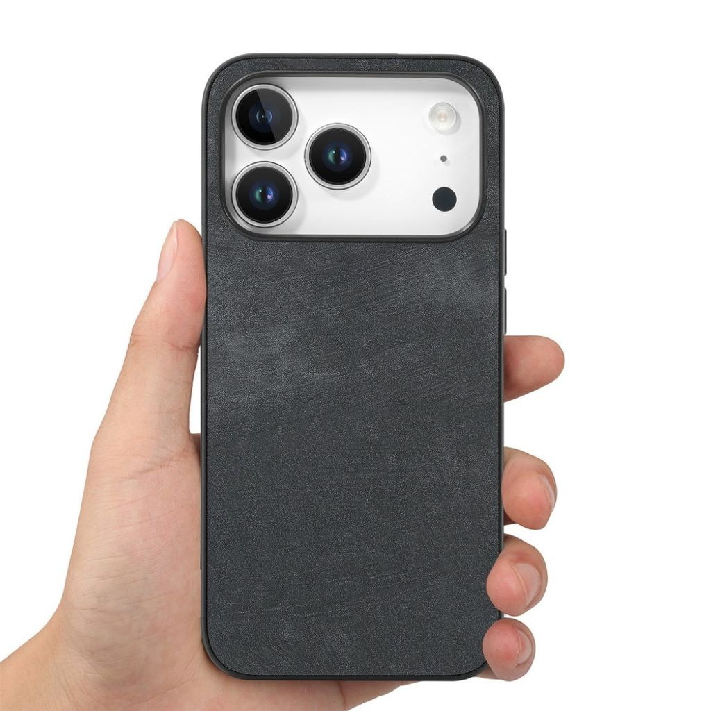 iPhone 18 Pro/17 Pro Kuori PU-nahkaa - Musta