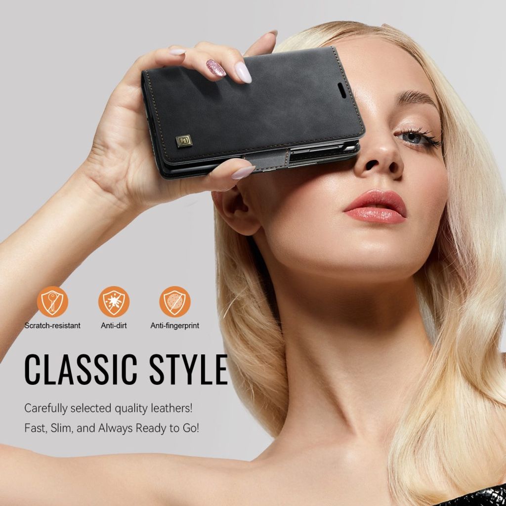 AUTSPACE Samsung Galaxy Z Fold8 Lompakkokotelo PU-nahka RFID-suojattu - Musta