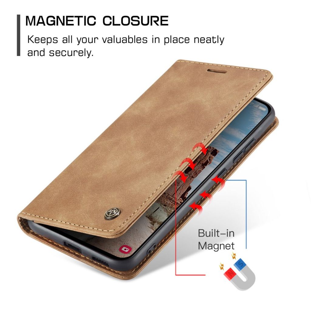 CASEME Samsung Galaxy S25 FE Plånboksfodral med Kortfack - Brun