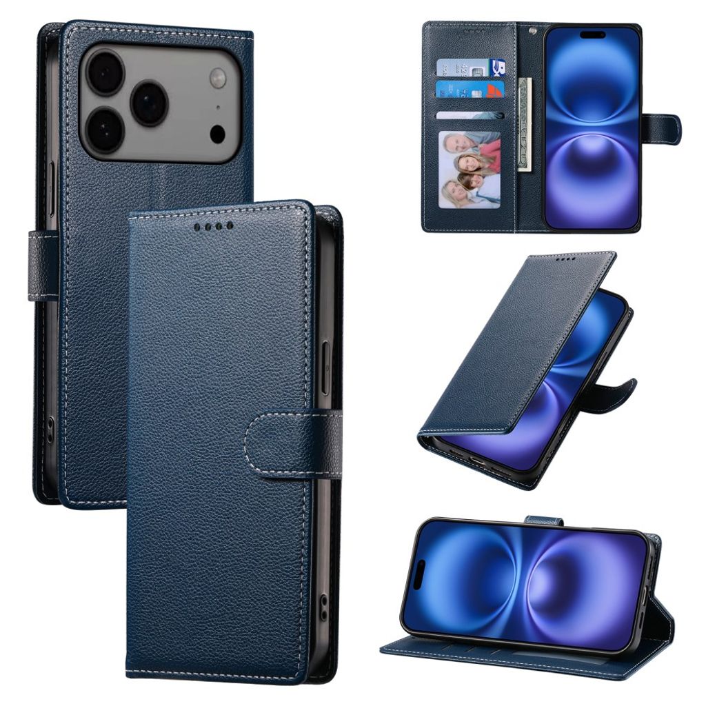 iPhone 18 Pro Max/17 Pro Max lommebokdeksel – mørkeblå