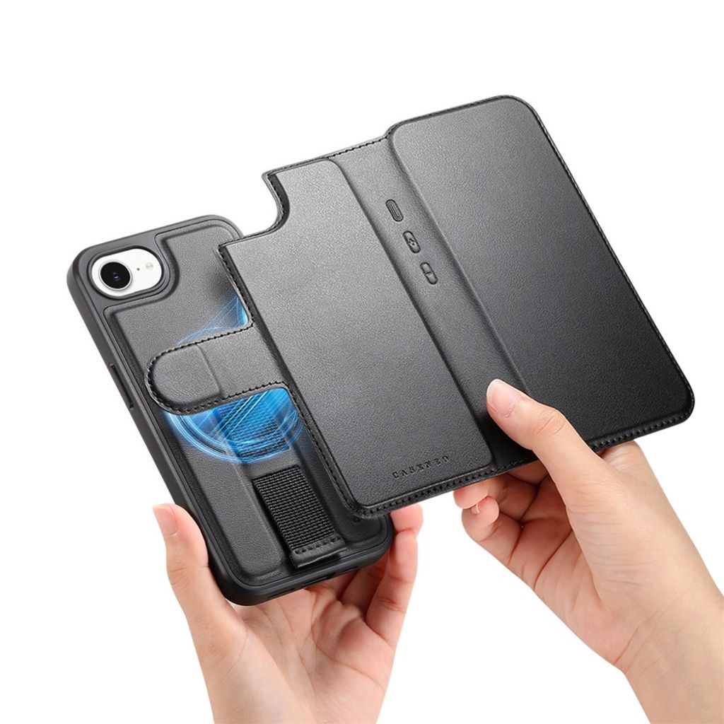 CASENEO iPhone 16e Magnetisk Lommeboketui RFID Blokkerende – Svart