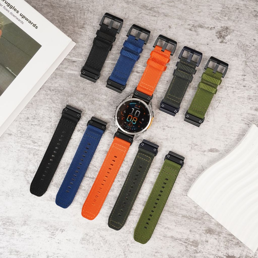 Garmin Fenix 8 43mm osv. Urrem i nylon - Orange