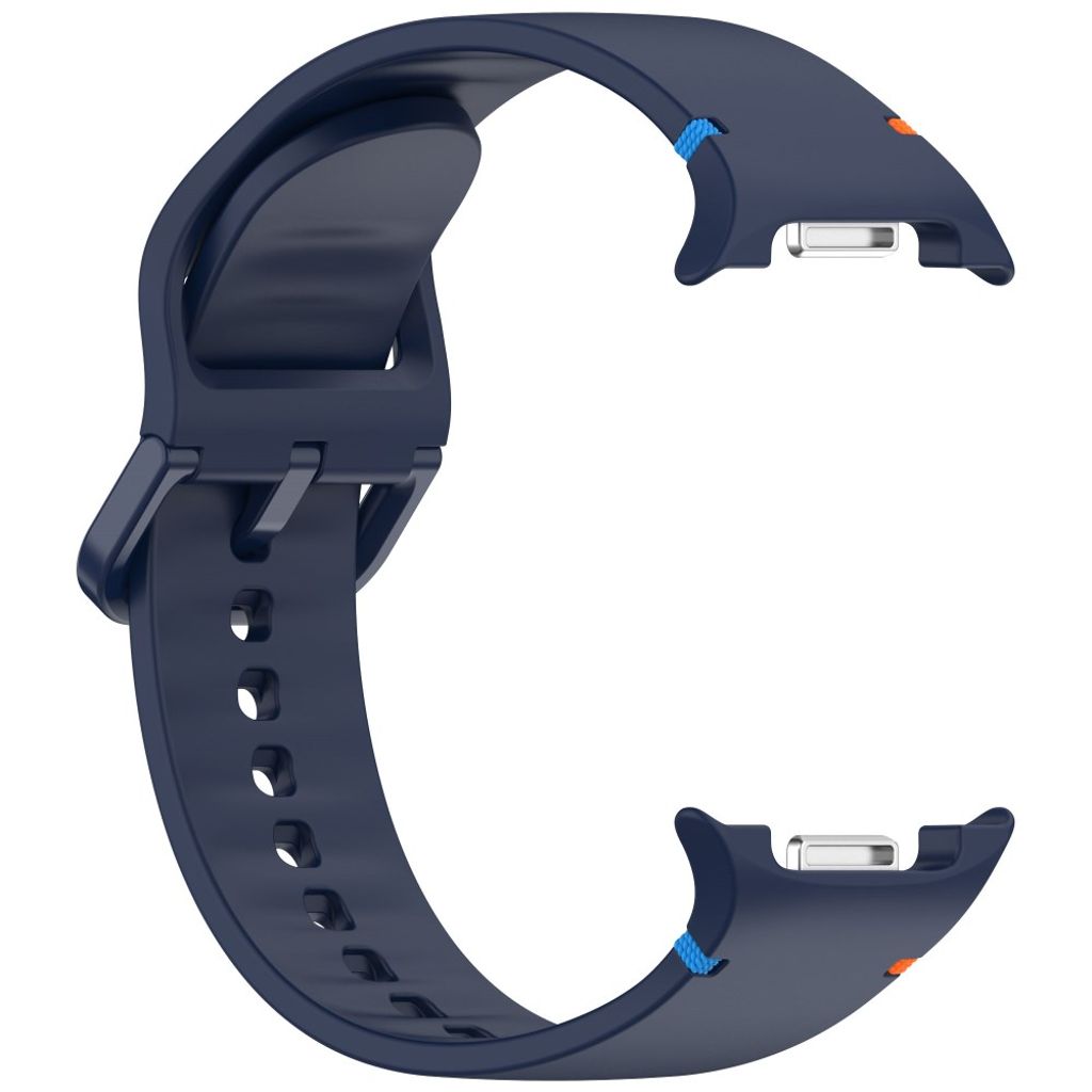 Watch Band Samsung Galaxy Watch8 -silikoniranneke L Ompelu - Tummansininen