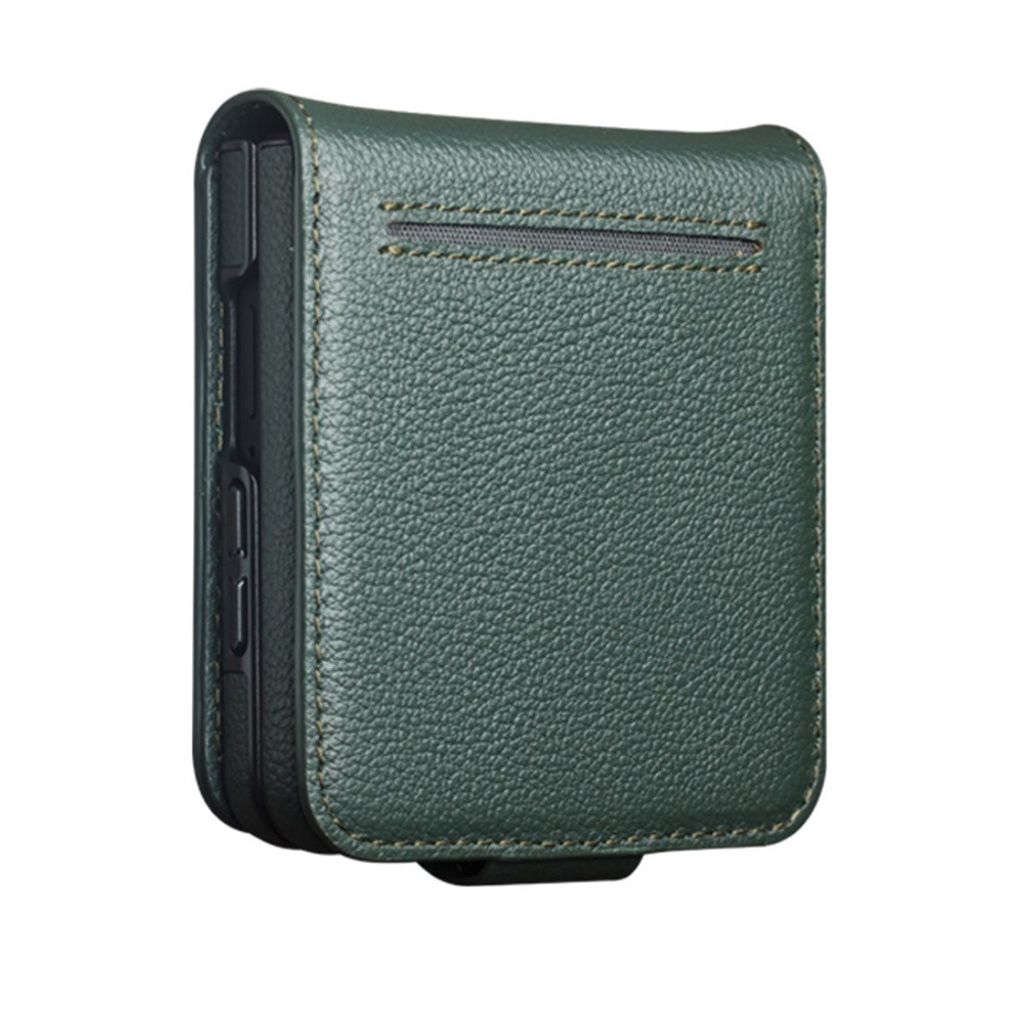 QIALINO Samsung Galaxy Z Flip8 Flip cover i ægte læder - Grøn