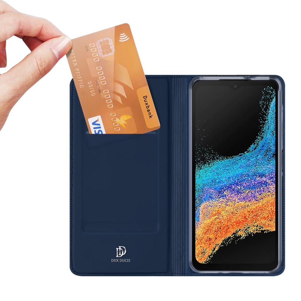 DUX DUCIS mobiletui med kortlomme for Samsung Galaxy XCover7 Pro – blå