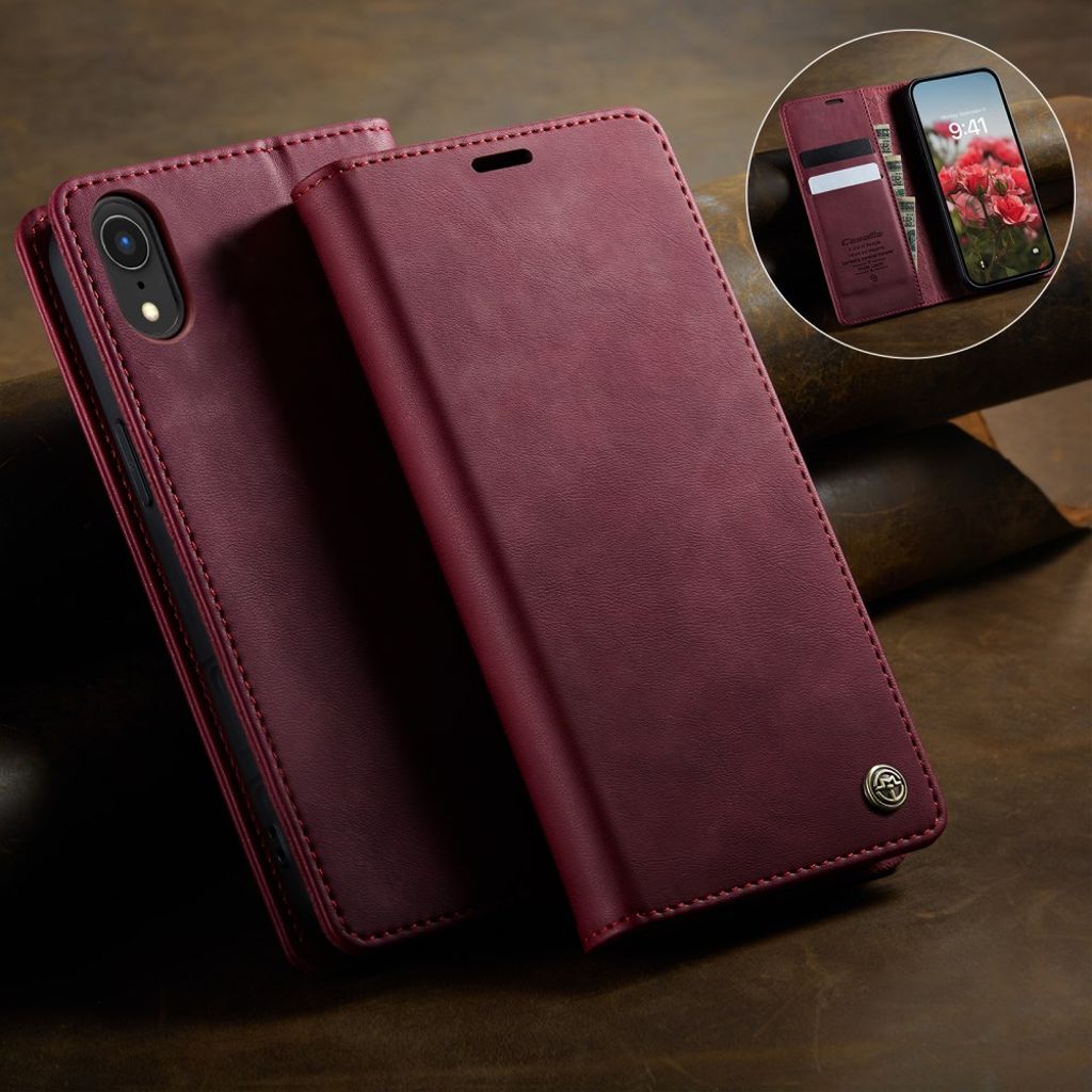 CASEME iPhone XR Plånboksfodral RFID Stativ – Röd