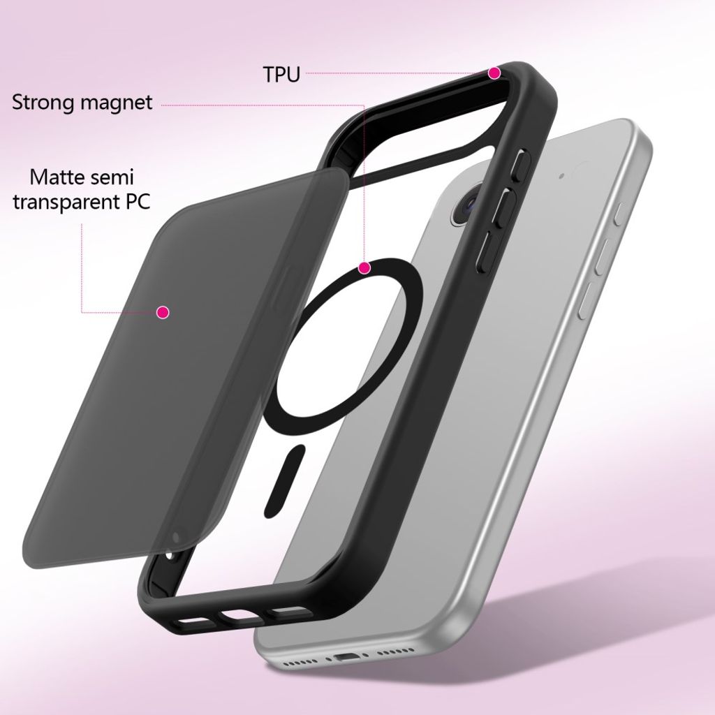 iPhone Air MagSafe Kuori Iskunkestävä - Musta