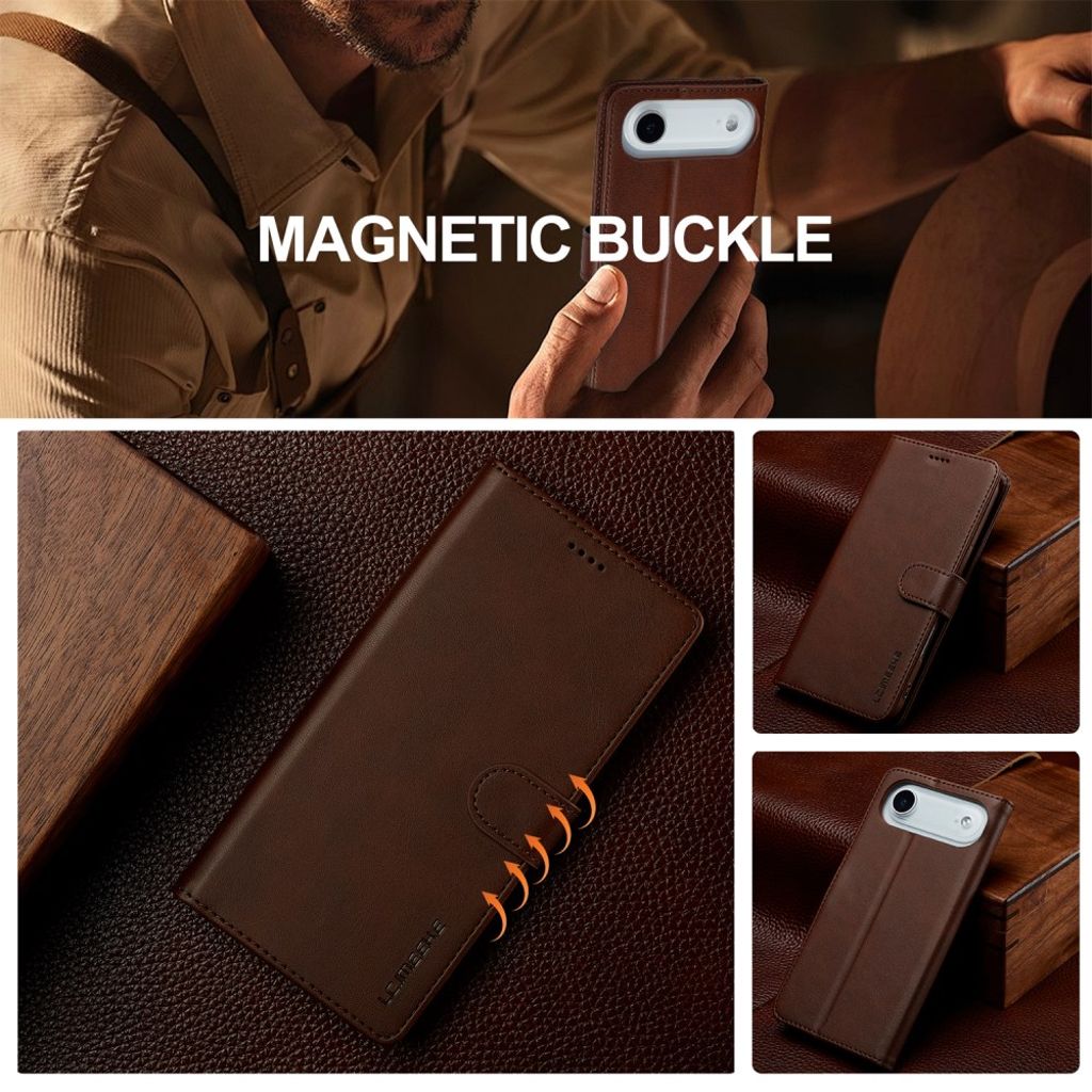 LC.IMEEKE iPhone Air Lompakkokotelo jalustalla - Ruskea