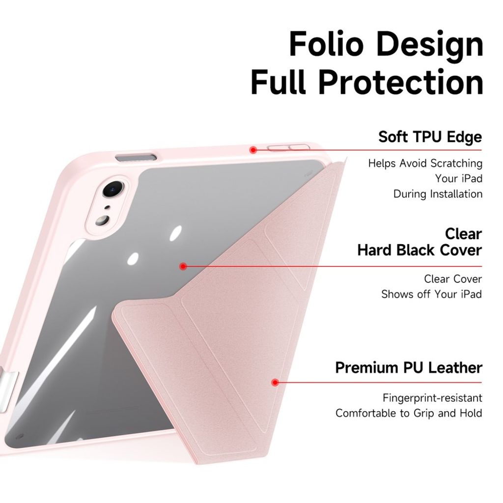 DUX DUCIS iPad Mini (2026) Origami-kotelo - Vaaleanpunainen