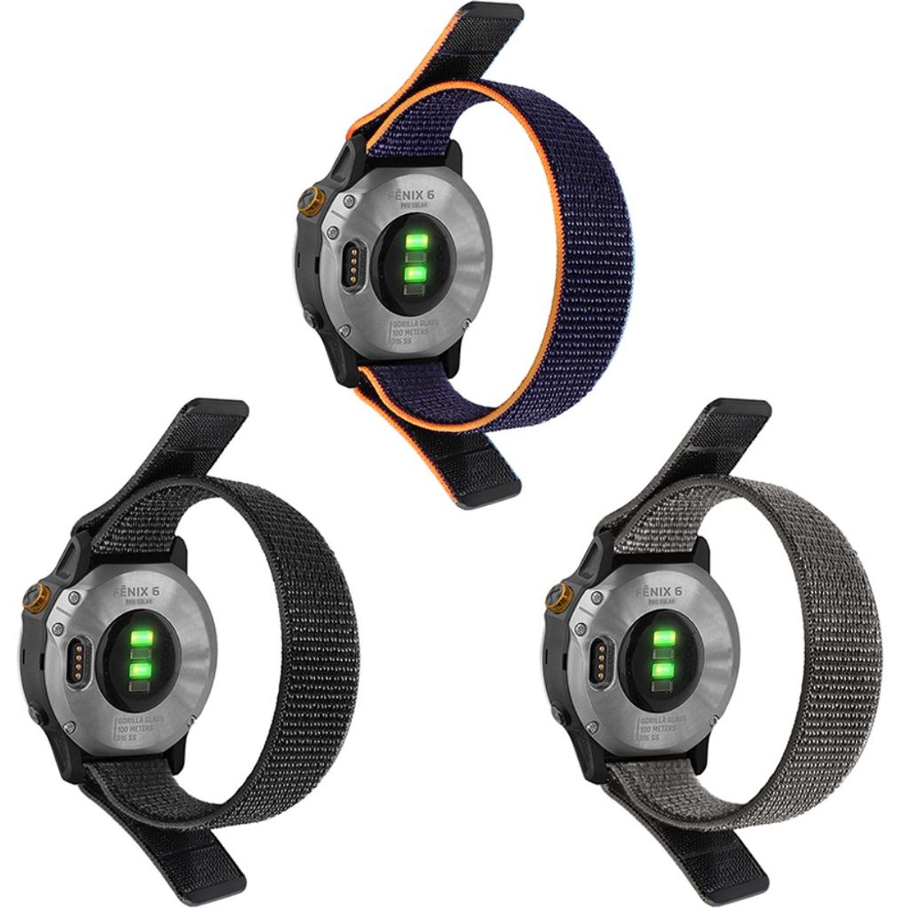 Garmin Fenix 6S/Vivomove3/Vivomove HR m.fl. Klockarmband i Nylon – Svart