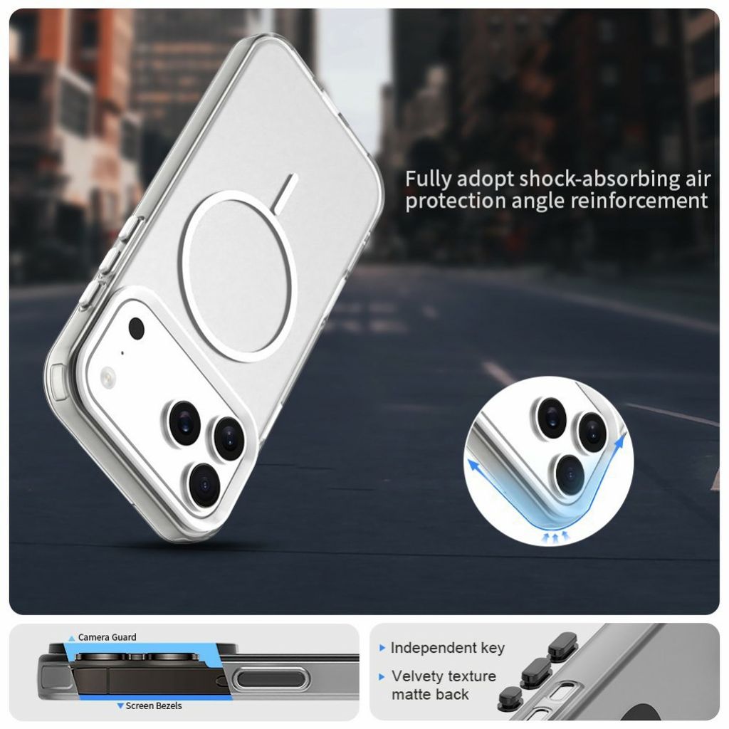 iPhone 18 Pro Max/17 Pro Max Deksel MagSafe-kompatibel - Hvit
