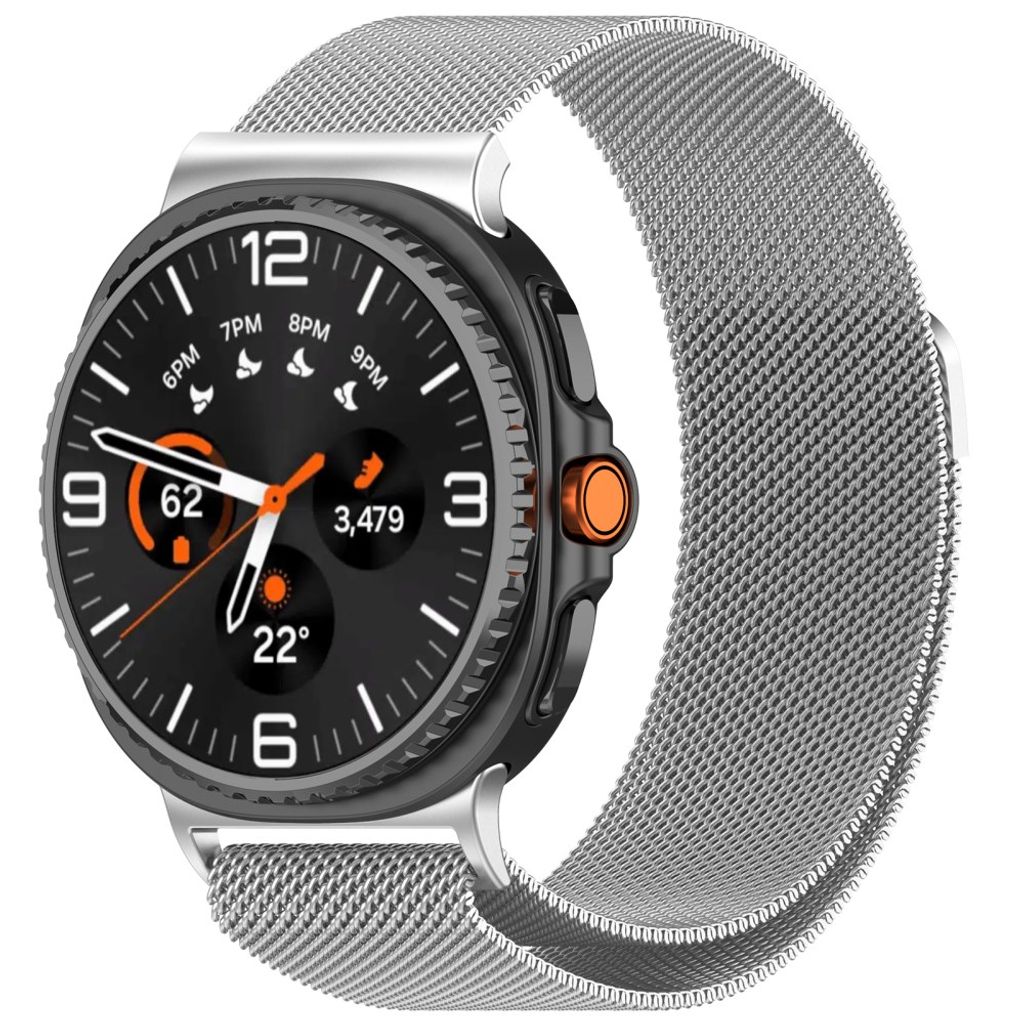 Samsung Galaxy Watch9 Milanesisk magnetisk klokkerem i rustfritt stål - Sølv