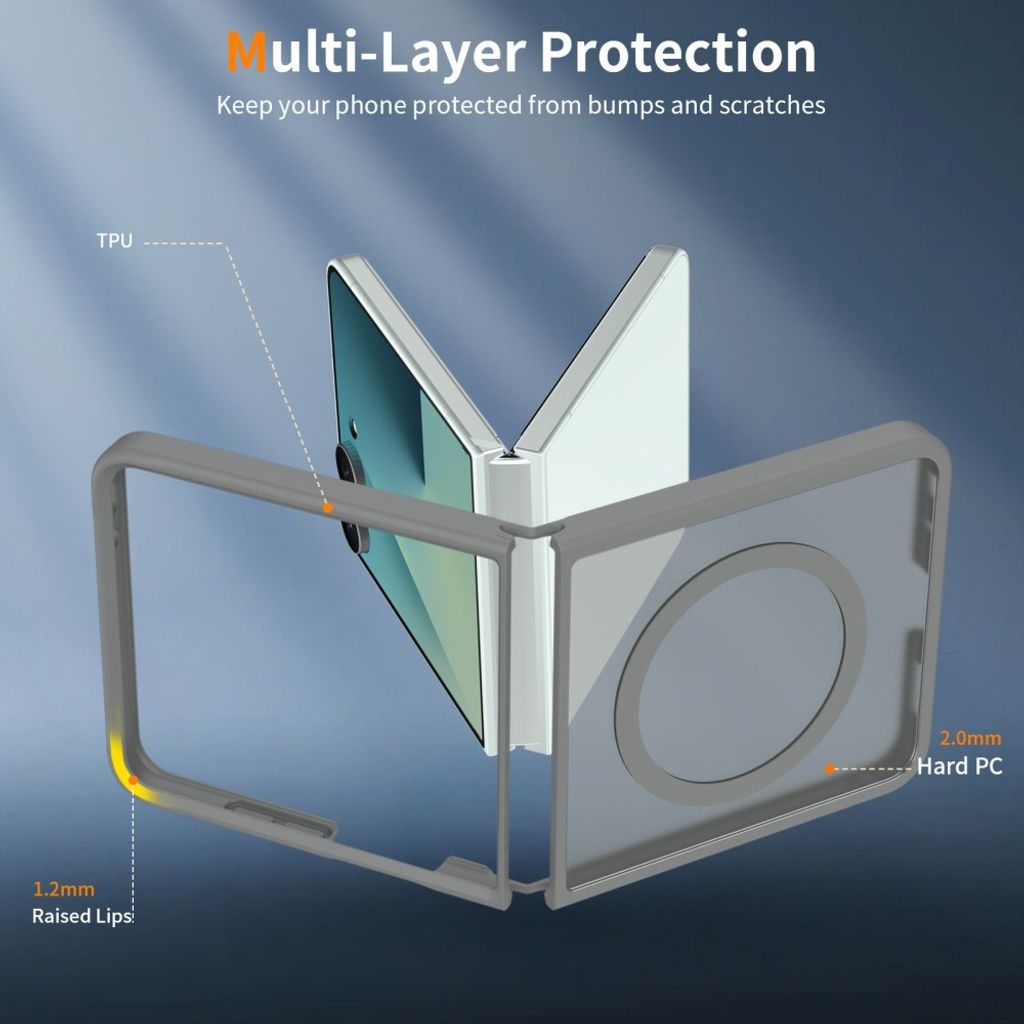 Samsung Galaxy Z Flip8 MagSafe cover med akrylbagside - Grå