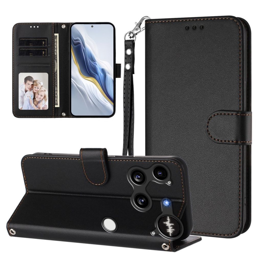 Nothing Phone (3) 5G Wallet Cover Stand Card Holder - Black