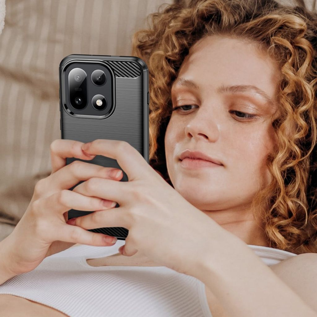 OnePlus 15 5G Kuori Hiilikuitukuvio Harjattu - Musta