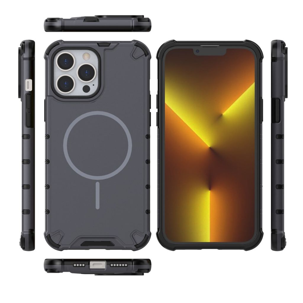 iPhone 14 Pro MagSafe-kuori Iskunkestävä - Harmaa