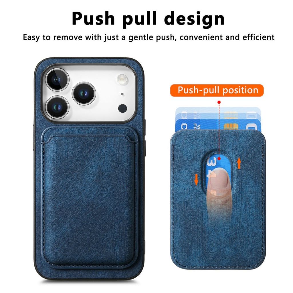 iPhone 17 Pro Max 2-i-1 Lommebokdeksel med Kortholder - Blå
