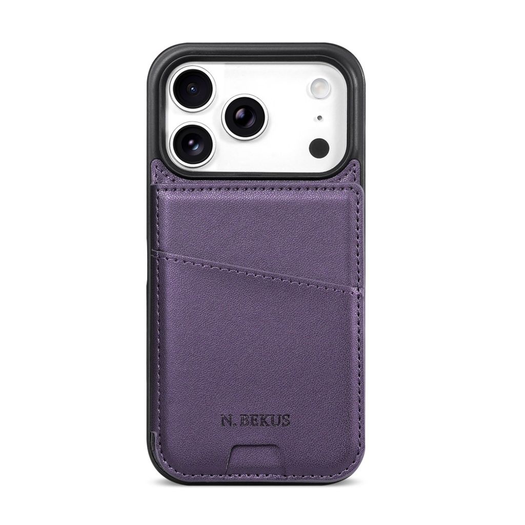 N.BEKUS iPhone 18 Pro/17 Pro Lompakkokuori RFID-suojauksella - Violetti